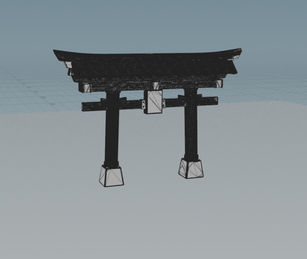 Updated Shrine gate asset setup and ground setup in Houdini.